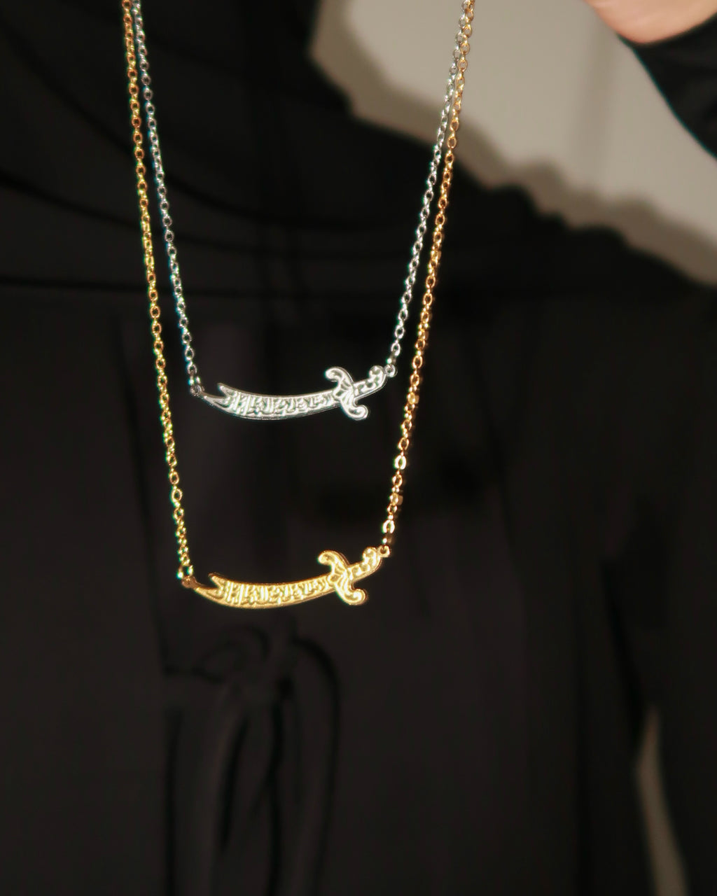 Zulfiqar necklace silver and gold